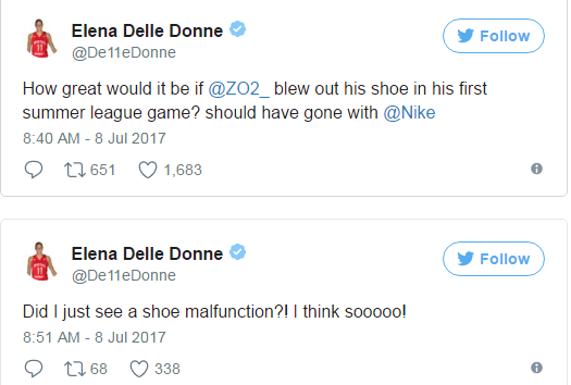 WNBA球星嘲讽鲍尔球鞋首秀：你该签约耐克