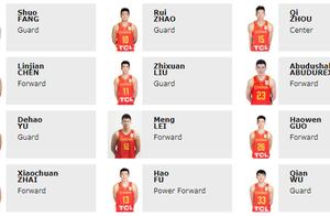FIBA更新中国世预赛12人名单：雷蒙增补入选