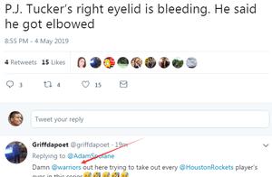 勇士形象崩塌？塔克赛后投诉：我很生气，我的眼睛被肘到流血