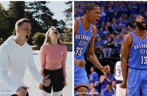 有点意思，年轻夫妇模仿NBA经典照片