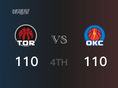 NBA常规赛：雷霆以110-110战平猛龙，结束四节